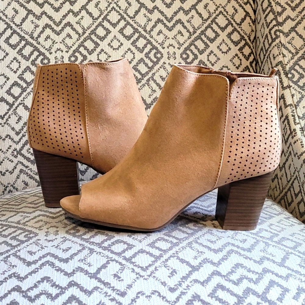Peep toe booties